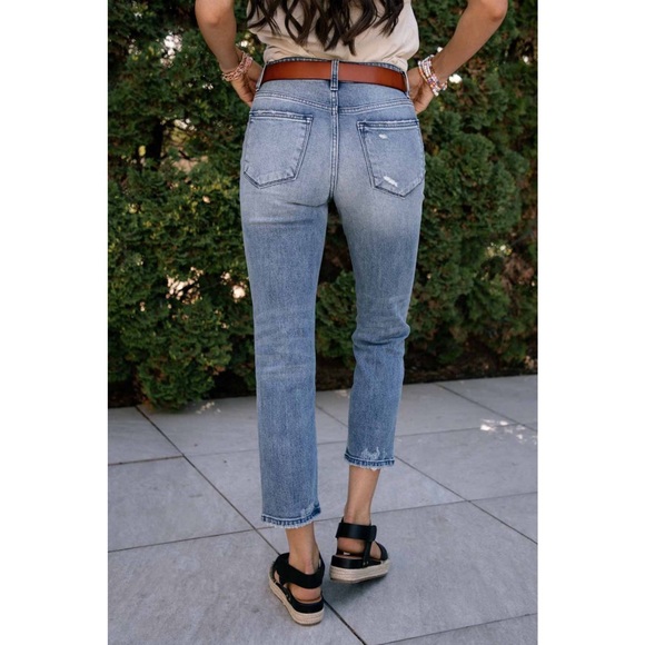 CLEARANCE Savannah High Rise Distress Straight Jeans - Picture 4 of 6